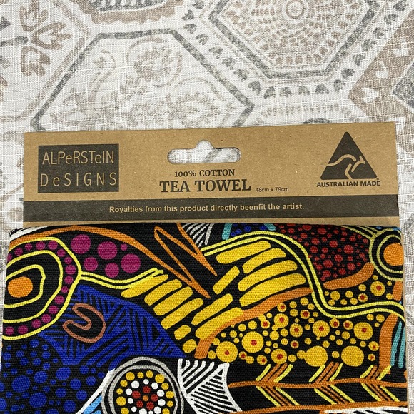 100% Cotton Colorful Abstract Tea Towel - Picture 3 of 3